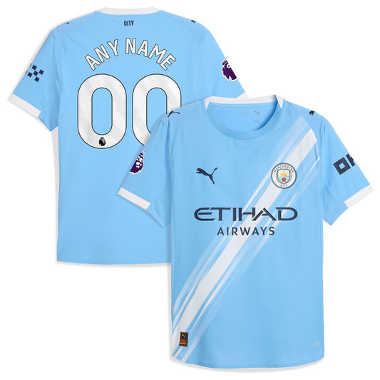 Manchester City Puma 2025/26 Home Authentic Custom Jersey - Sky Blue