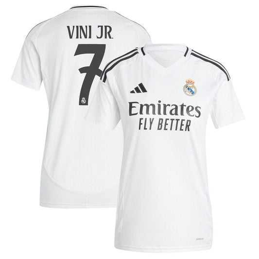 Vini Jr. Real Madrid adidas Women's 2024/25 Home Replica Player Jersey - White