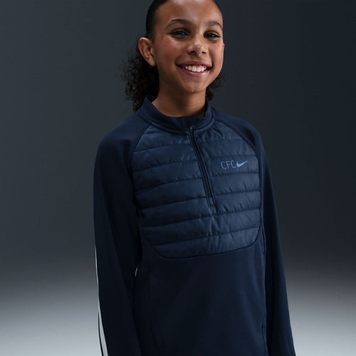 Chelsea Nike Youth 2025/26 Academy Winter Warrior Drill Training Top - Navy