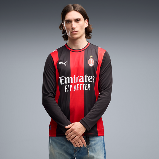 AC Milan Puma 2026/27 Home Replica Long Sleeve Jersey - Black/Red