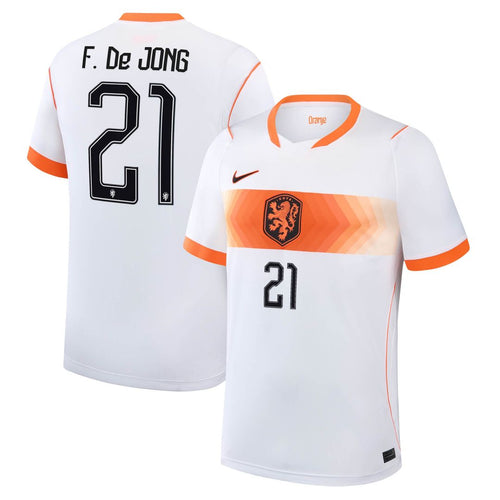 Frenkie de Jong Netherlands National Team Nike 2026 Away Stadium Replica Jersey - White