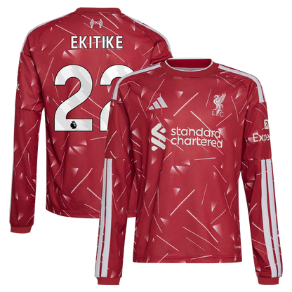 Hugo Ekitike Liverpool adidas Youth 2026/27 Home Replica Long Sleeve Jersey - Red