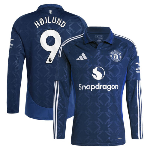 Rasmus Højlund Manchester United adidas 2024/25 Away Replica Long Sleeve Player Jersey - Navy