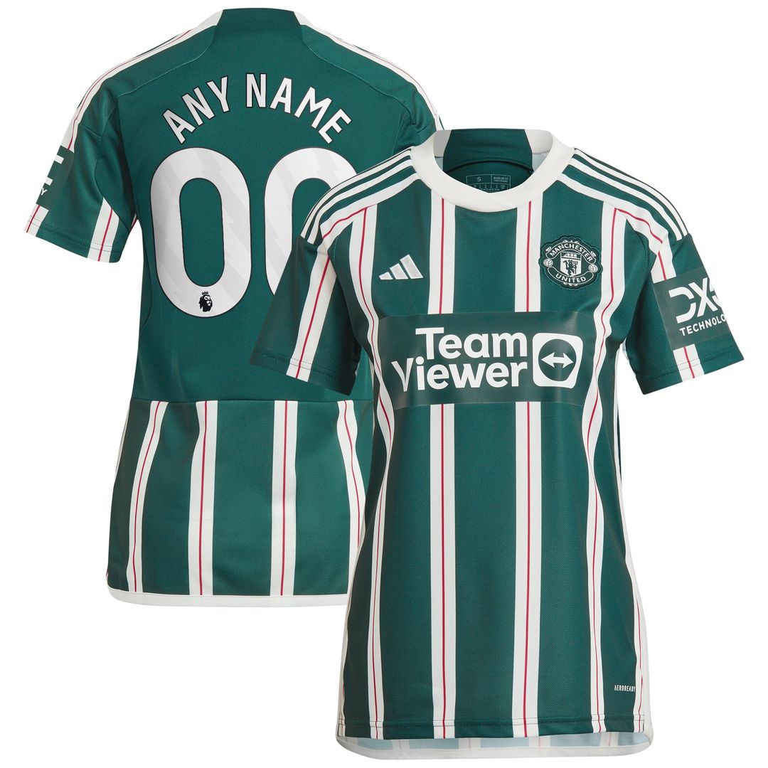 Manchester United adidas Women's 2023/24 Away Replica Custom Jersey - Green