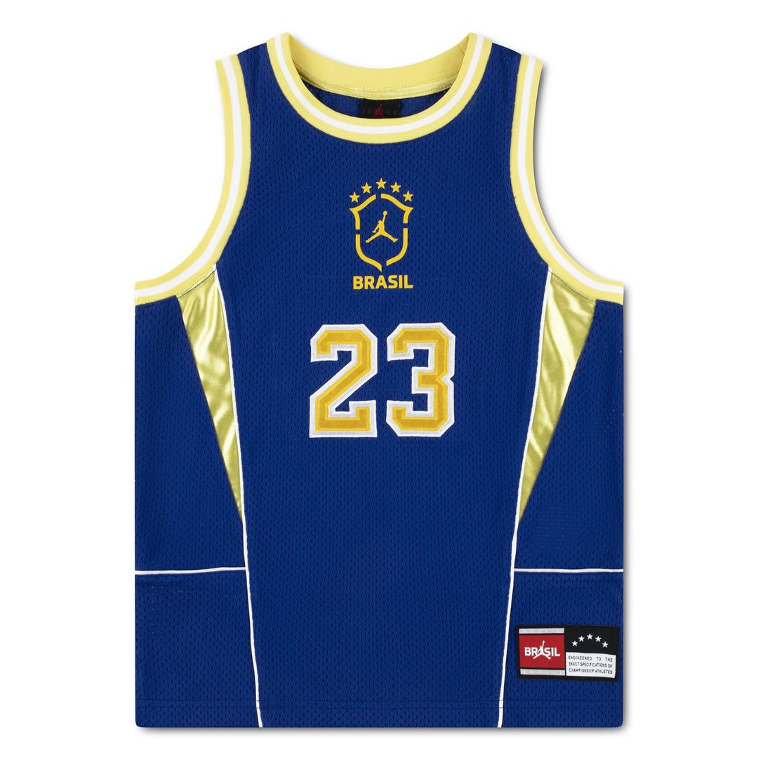 Brazil National Team Jordan Brand Youth Mesh Basketball Fashion Jersey - Yellow