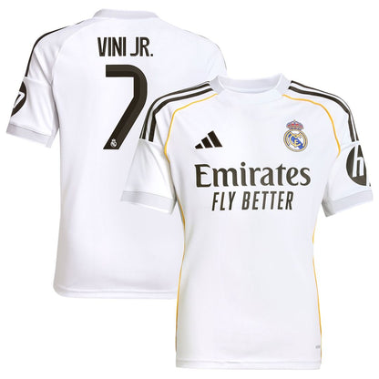 Vini Jr. Real Madrid adidas Youth 2025/26 Away Replica Player Jersey - Blue