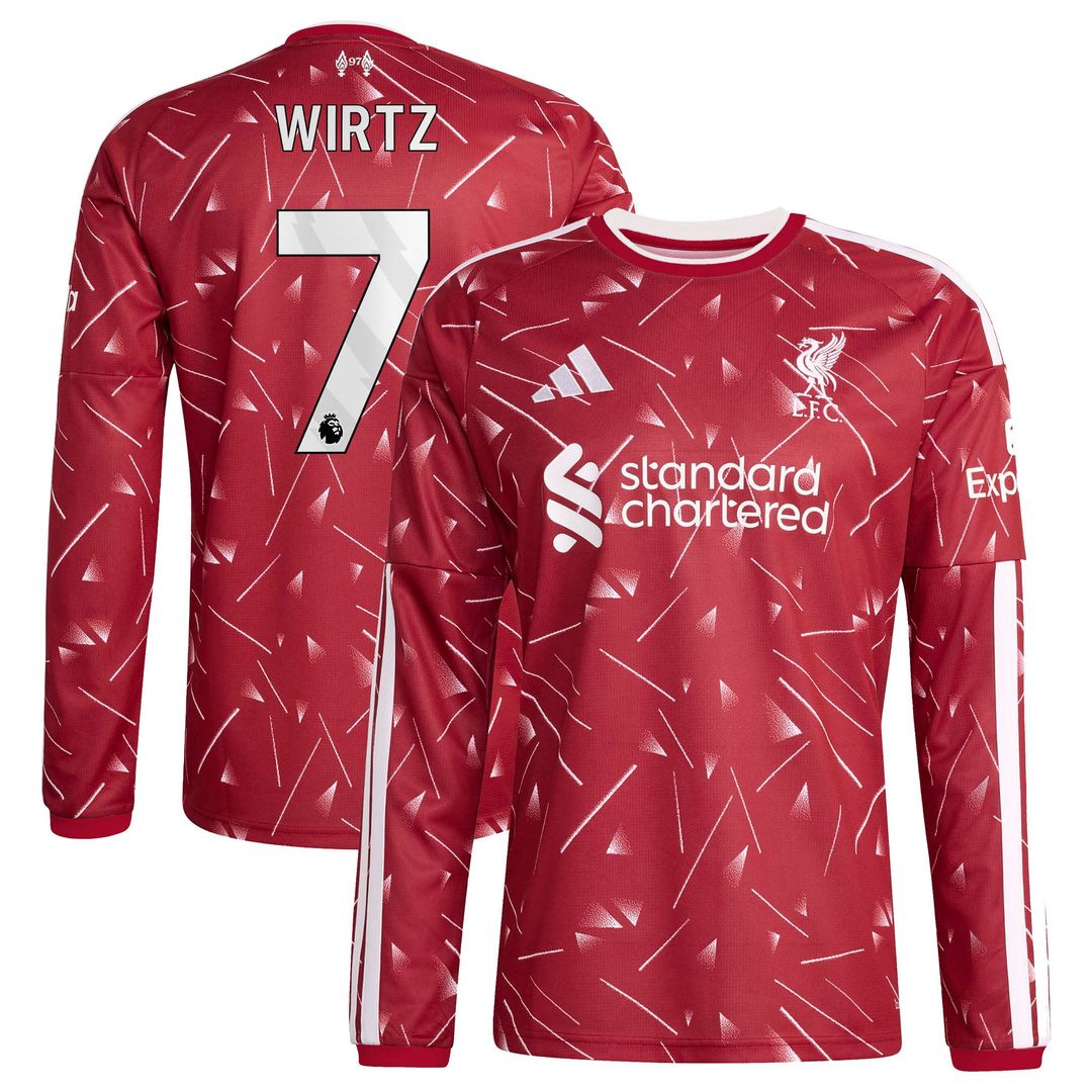 Florian Wirtz Liverpool adidas 2026/27 Home Replica Long Sleeve Jersey - Red