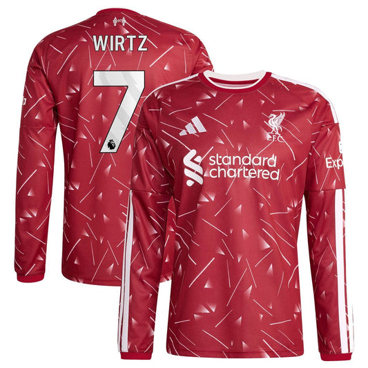 Florian Wirtz Liverpool adidas 2026/27 Home Replica Long Sleeve Jersey - Red