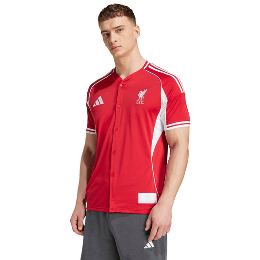 Liverpool adidas Full-Button Baseball Jersey - Red