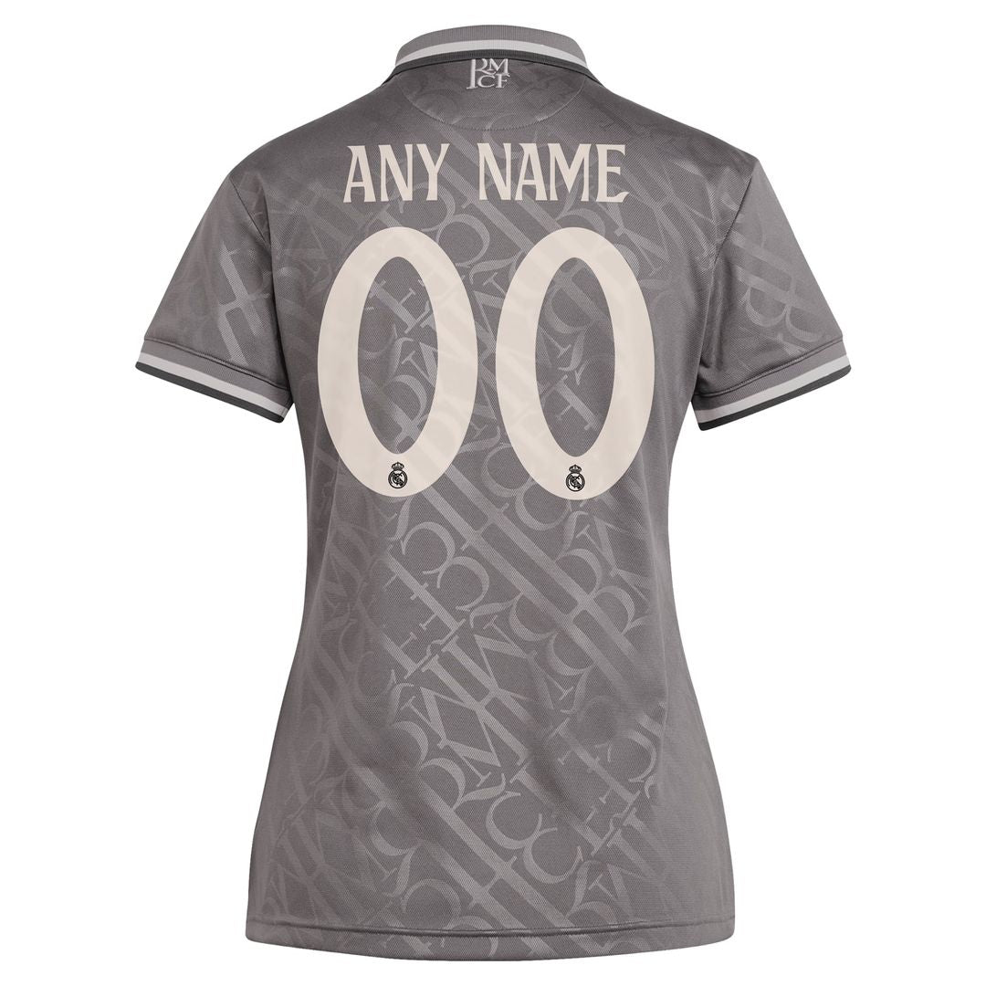 Real Madrid adidas Originals Women's 2024/25 Third Replica Custom Jersey - Charcoal