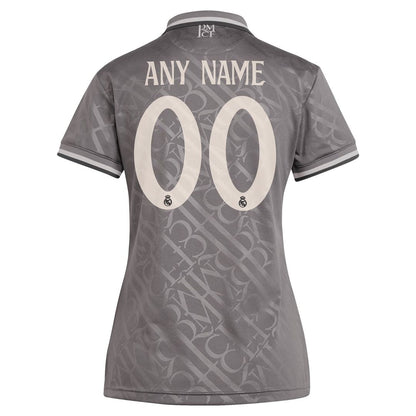 Real Madrid adidas Originals Women's 2024/25 Third Replica Custom Jersey - Charcoal
