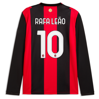 Rafael Leão AC Milan Puma 2026/27 Home Replica Long Sleeve Jersey - Black/Red