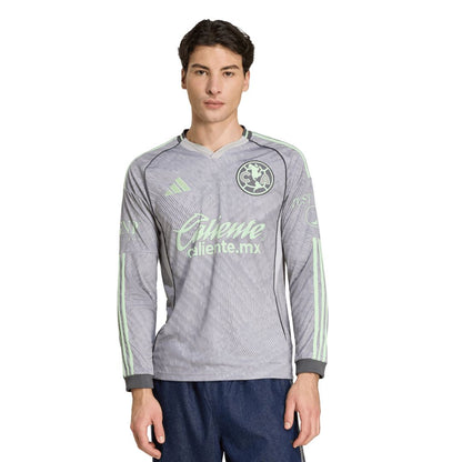 Club America adidas 2025/26 Third Replica Long Sleeve Jersey - Gray