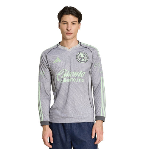 Club America adidas 2025/26 Third Replica Long Sleeve Jersey - Gray