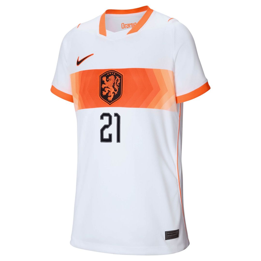 Frenkie de Jong Netherlands National Team Nike Youth 2026 Away Stadium Replica Jersey - White