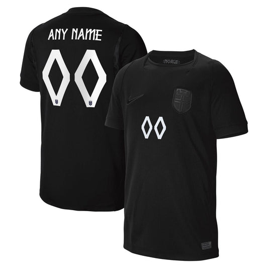 Norway National Team Nike Youth 2026 Away Stadium Replica Custom Jersey - Black