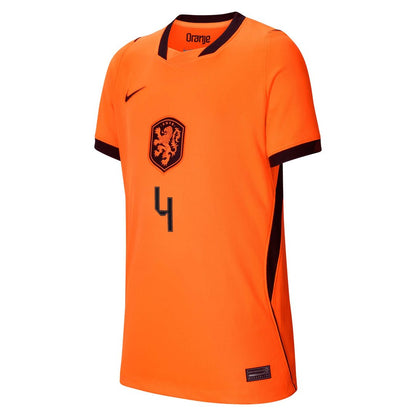 Virgil van Dijk Netherlands National Team Nike Youth 2026 Home Stadium Replica Jersey - Orange
