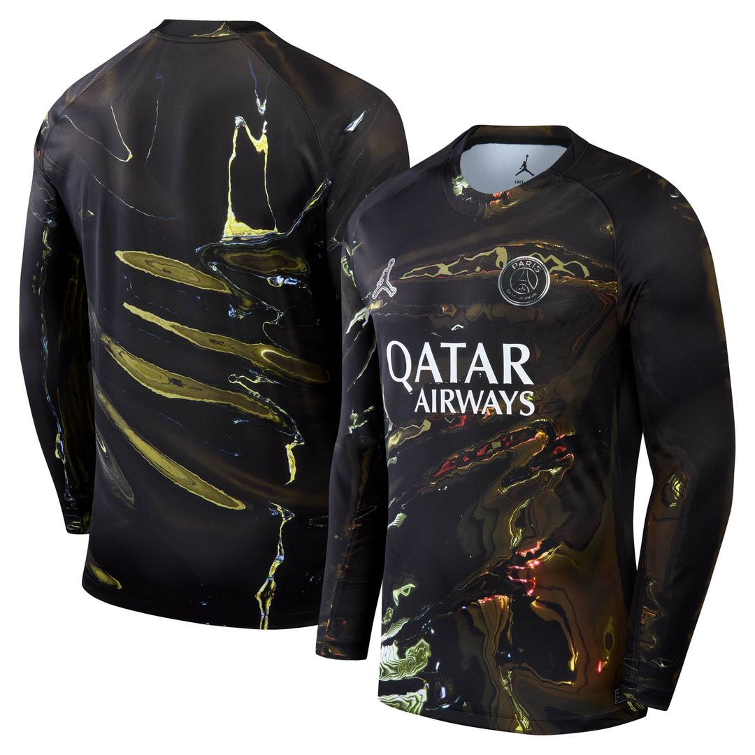 Paris Saint-Germain Jordan Brand 2025/26 Fifth Stadium Replica Long Sleeve Jersey - Black
