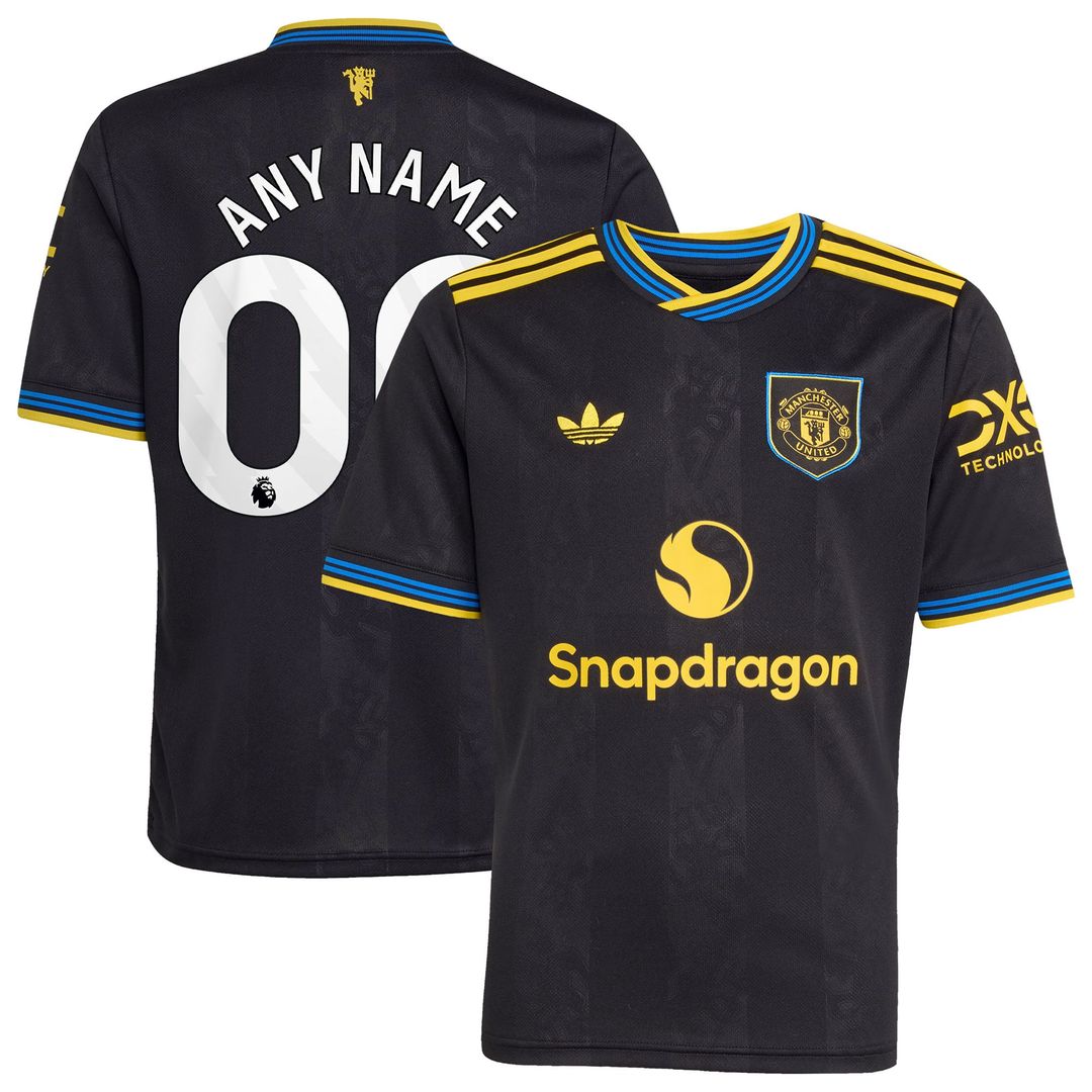 Manchester United adidas Youth 2025/26 Away Replica Custom Jersey - White