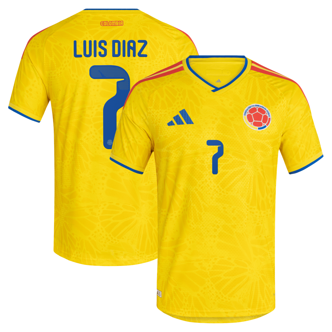 Luis Diaz Colombia National Team adidas 2026 Home Authentic Jersey - Yellow