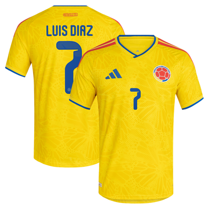 Luis Diaz Colombia National Team adidas 2026 Home Authentic Jersey - Yellow