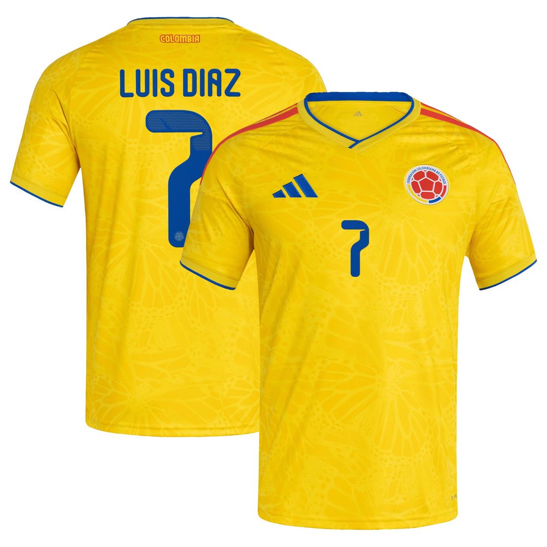 Luis Diaz Colombia National Team adidas 2026 Home Replica Jersey - Yellow