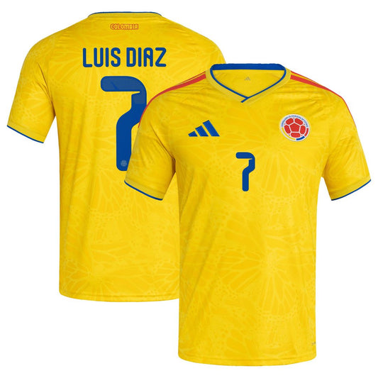 Luis Diaz Colombia National Team adidas 2026 Home Replica Jersey - Yellow