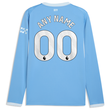 Manchester City Puma 2026/27 Home Replica Long Sleeve Custom Jersey - Light Blue