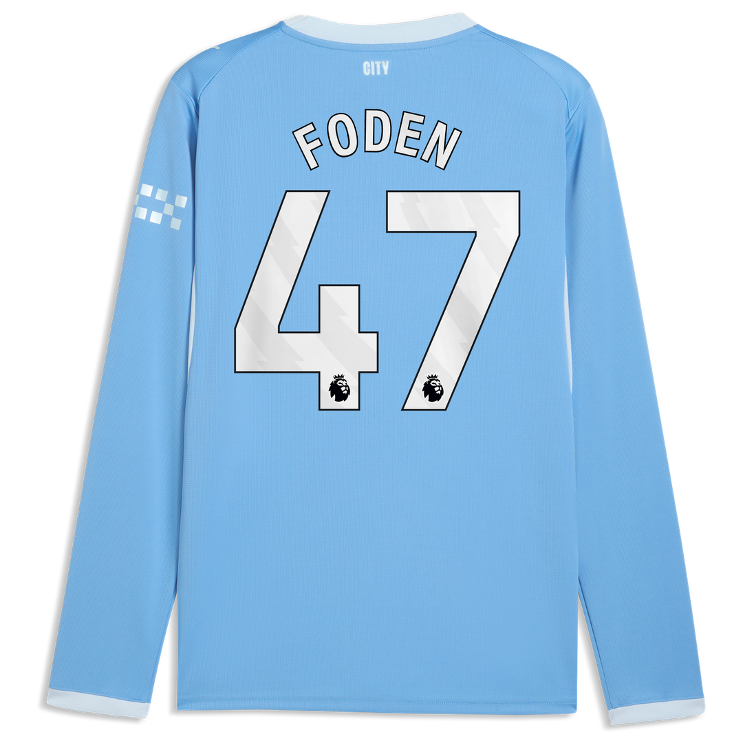 Phil Foden Manchester City Puma 2026/27 Home Replica Long Sleeve Jersey - Light Blue