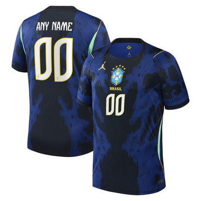 Brazil National Team Jordan Brand 2026 Away Stadium Replica Custom Jersey - Blue
