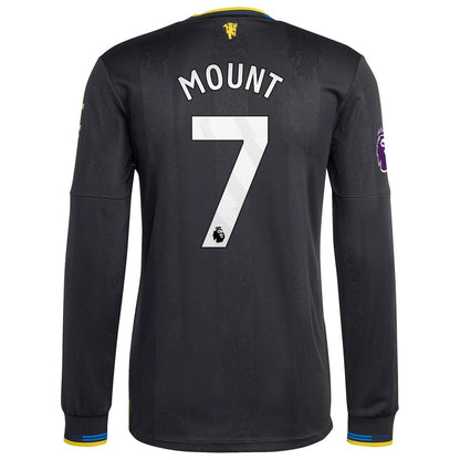 Mason Mount Manchester United adidas 2025/26 Third Authentic Long Sleeve Player Jersey - Black