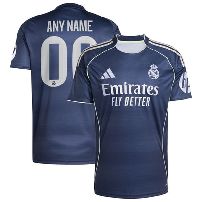 Real Madrid adidas 2025/26 Away Replica Custom Jersey - Blue