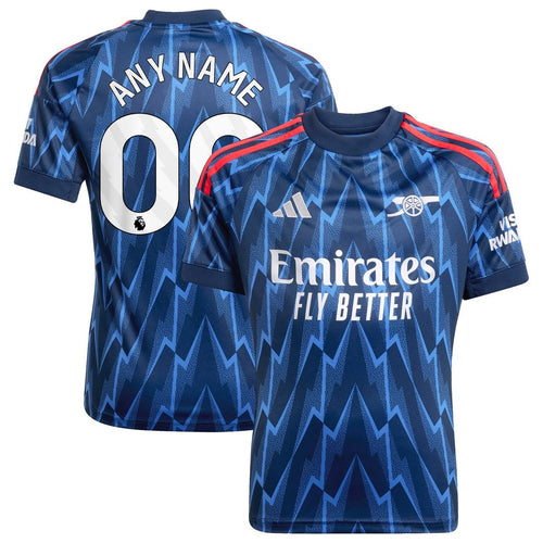 Arsenal adidas Youth 2025/26 Away Replica Custom Jersey - Blue