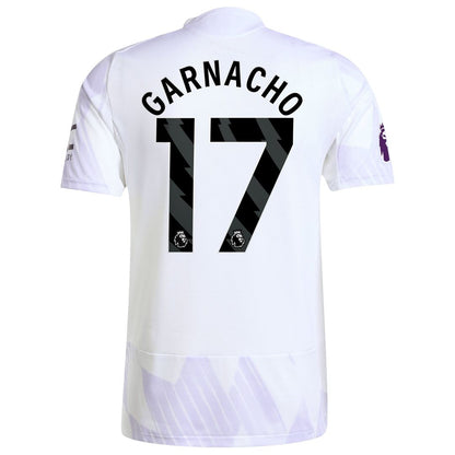 Alejandro Garnacho Manchester United adidas 2025/26 Away Authentic Player Jersey - White