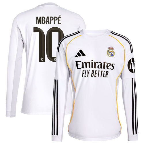 Kylian Mbappé Real Madrid adidas 2025/26 Home Replica Player Jersey - White