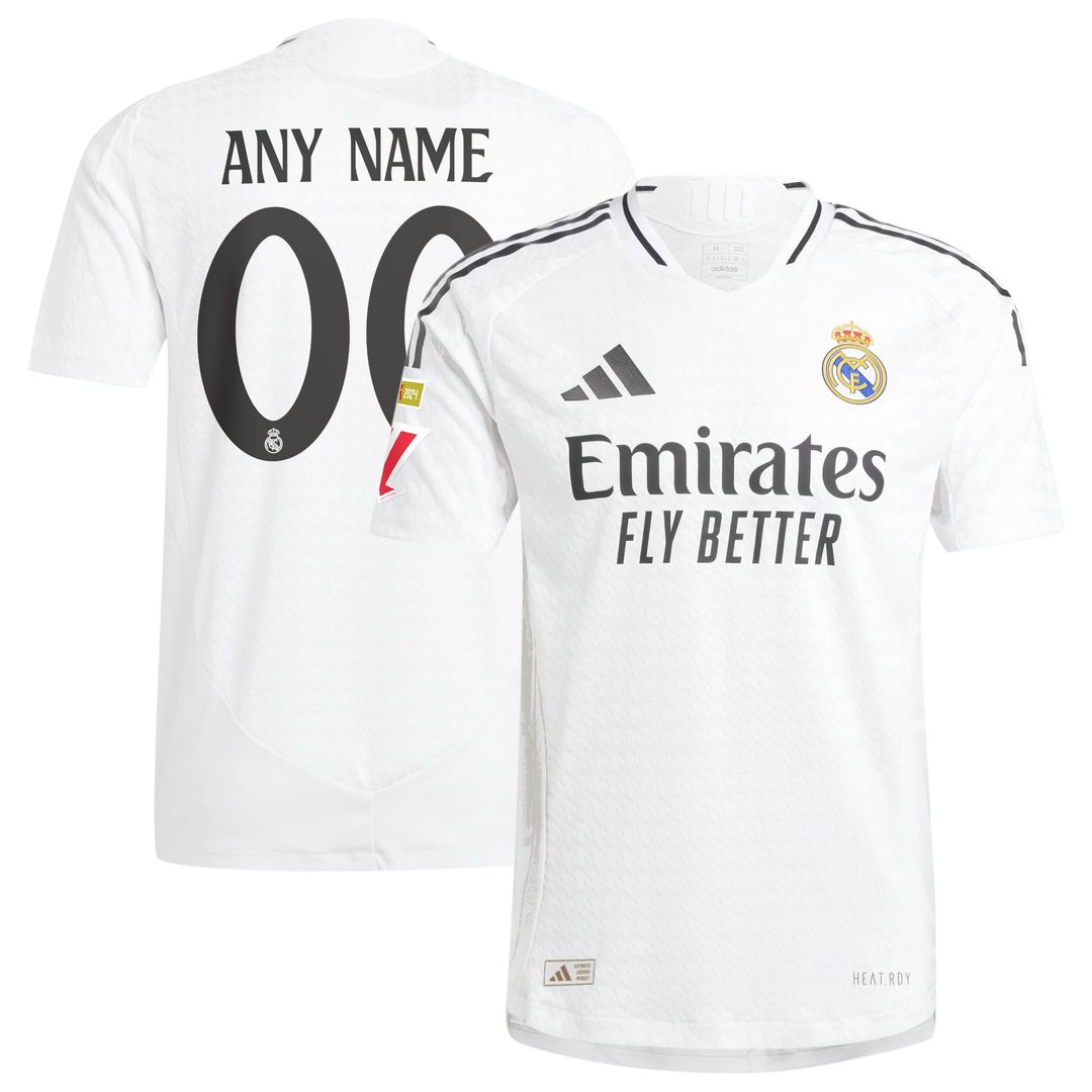 Real Madrid adidas Originals 2024/25 Third Authentic Custom Jersey - Charcoal