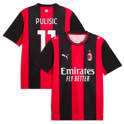 Christian Pulisic AC Milan Puma 2026/27 Home Replica Jersey - Black/Red