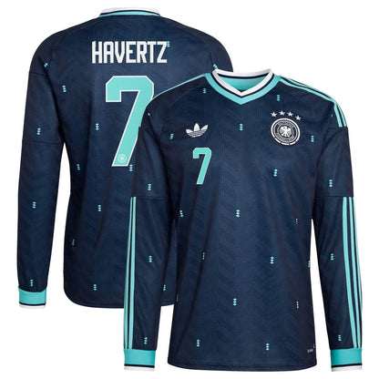 Kai Havertz Germany National Team adidas 2026 Away Replica Long Sleeve Jersey - Navy