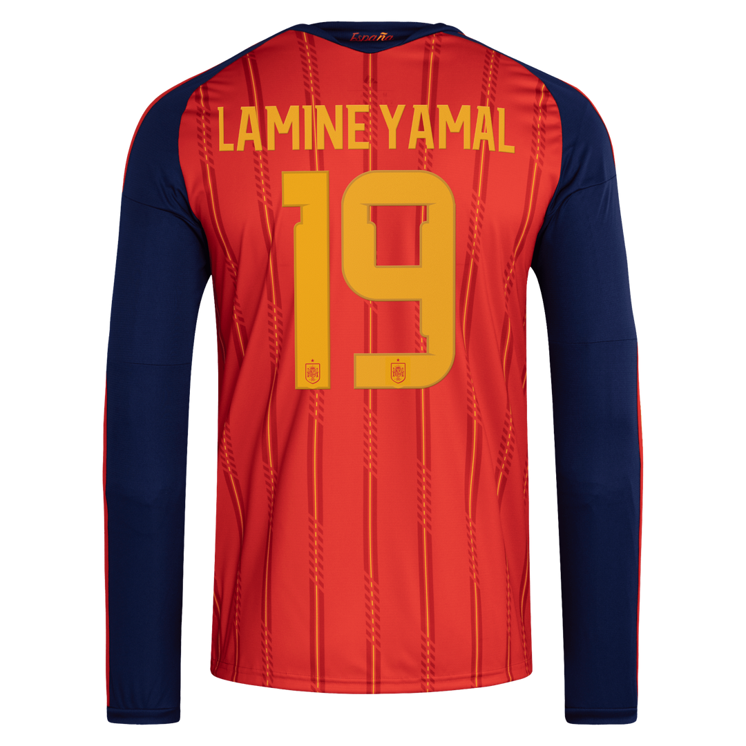 Lamine Yamal Spain National Team adidas 2026 Home Replica Long Sleeve Jersey - Red