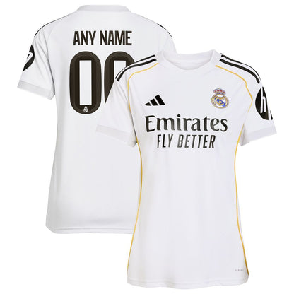 Real Madrid adidas Women's 2025/26 Home Replica Custom Jersey - White