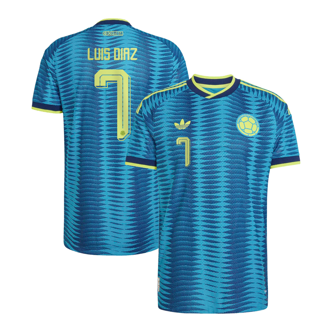 Luis Diaz Colombia National Team adidas 2026 Away On-Field Authentic Jersey - Turquoise