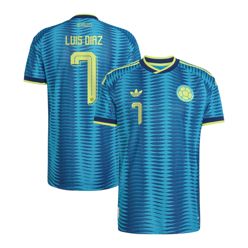 Luis Diaz Colombia National Team adidas 2026 Away On-Field Authentic Jersey - Turquoise