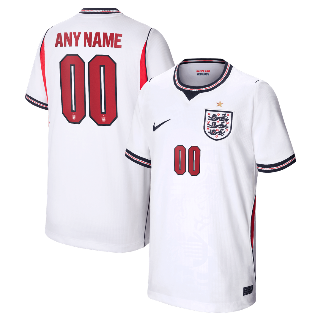 England National Team Nike Youth 2026 Home Stadium Replica Custom Jersey - White