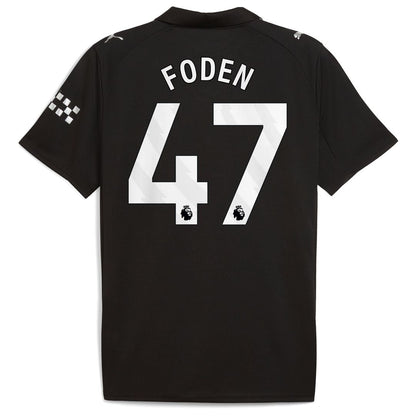 Phil Foden Manchester City Puma 2025/26 Away Replica Player Jersey - Black