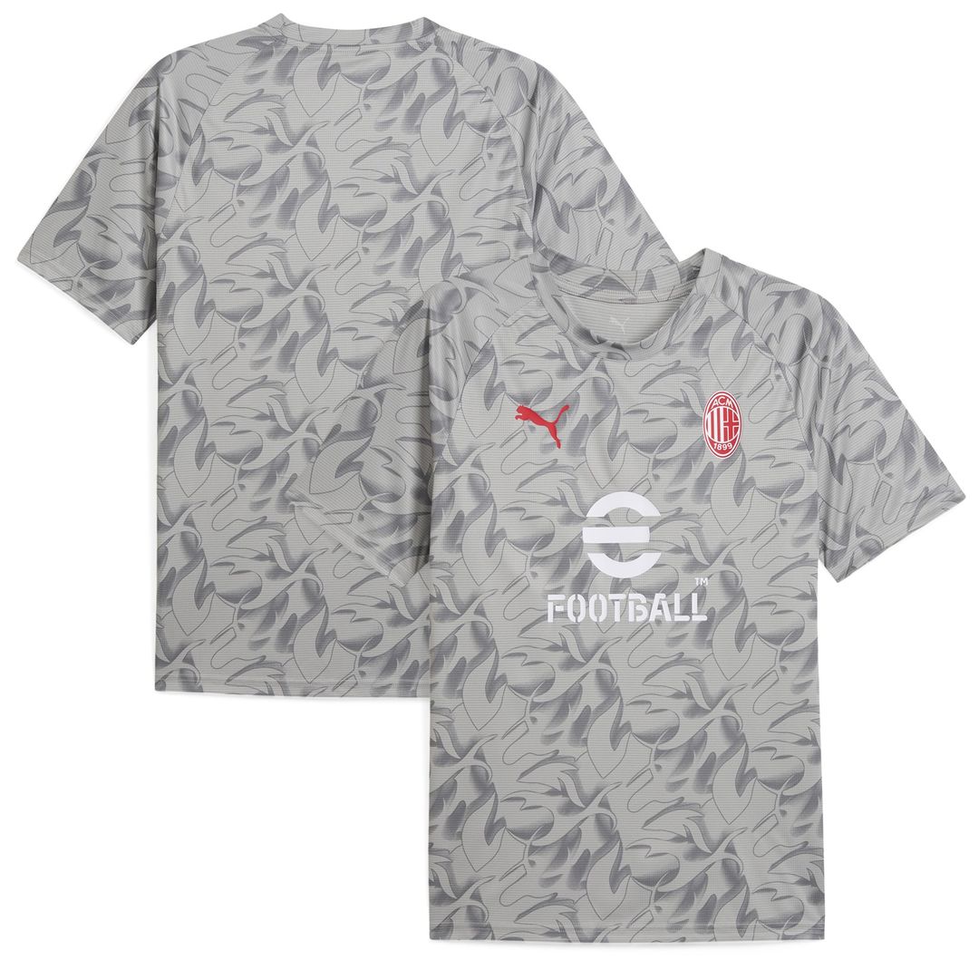 AC Milan Puma 2025/26 Pre-Match Training Jersey - Gray