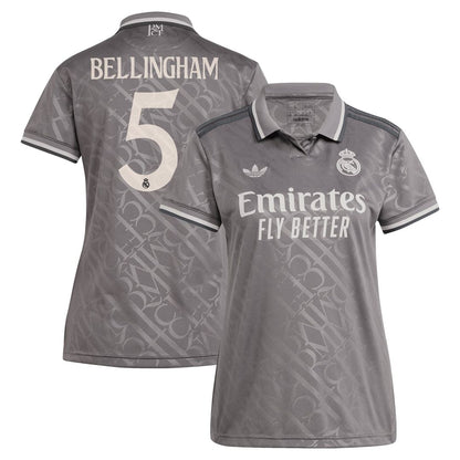 Jude Bellingham Real Madrid adidas Women's 2024/25 Home Replica Player Jersey - White