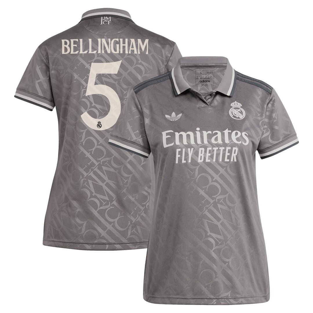 Jude Bellingham Real Madrid adidas Originals Women's 2024/25 Third Replica Player Jersey - Charcoal