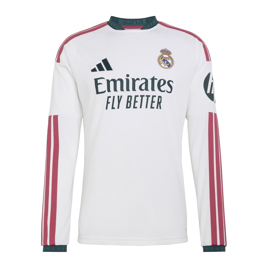 Real Madrid adidas 2026/27 Home Replica Custom Long Sleeve Jersey - White