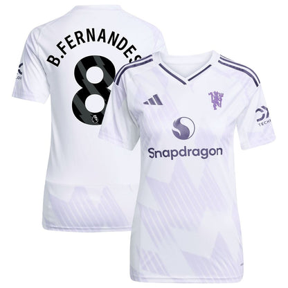 Bruno Fernandes Manchester United adidas Women's 2025/26 Away Replica Player Jersey - White