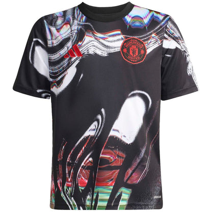 Manchester United adidas Youth 2025/26 Pre-Match Training Jersey - Black